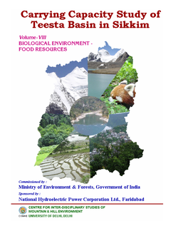 Carrying Capacity Study of Teesta Basin in Sikkim