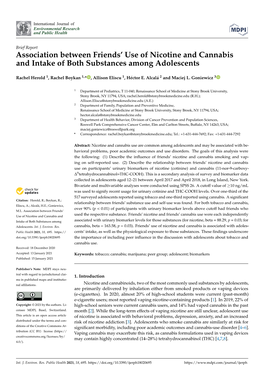 Association Between Friends' Use of Nicotine and Cannabis and Intake