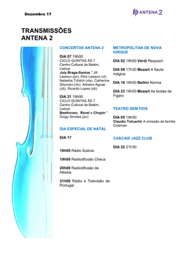 Transmissões Antena 2