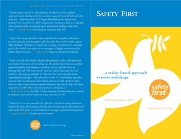 Safety First-Teens and Drugs