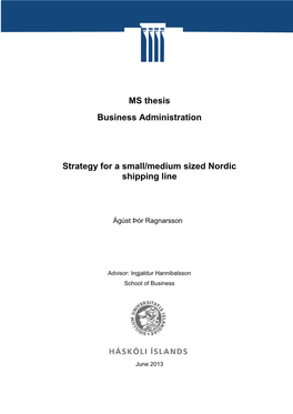 MS Thesis Business Administration Strategy for a Small/Medium Sized