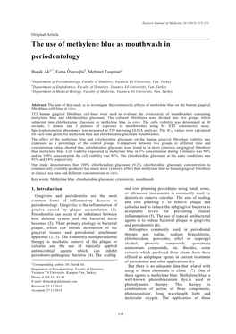 The Use of Methylene Blue As Mouthwash in Periodontology