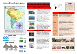 Autumn 2 Knowledge Organiser Soulful South America