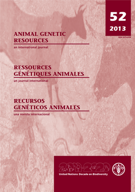 Animal Genetic Resources Ressources Génétiques