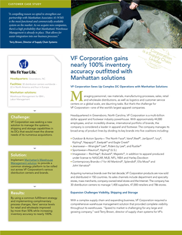 VF Corporation Gains Nearly 100% Inventory Accuracy Outfitted With