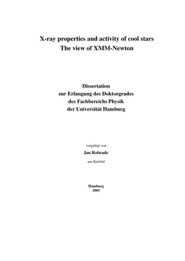 X-Ray Properties and Activity of Cool Stars the View of XMM-Newton