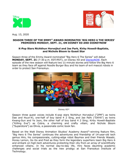 Big Hero 6 the Series S3 Premiere Date Announcement