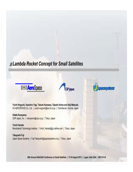 Μlambda Rocket Concept for Small Satellites