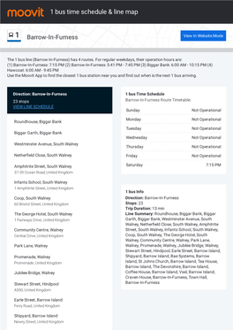 1 Bus Time Schedule & Line Route