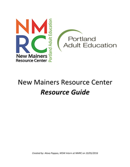 New Mainers Resource Center Resource Guide