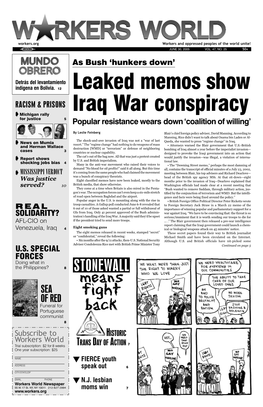 Leaked Memos Show Iraq War Conspiracy