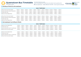 Queenstown Bus Timetable Exact Timing Depends on Traffic Flow and Number of Pick-Ups/Drop-Offs