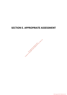 Section E. Appropriate Assessment