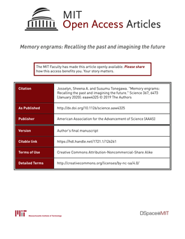 Memory Engrams: Recalling the Past and Imagining the Future