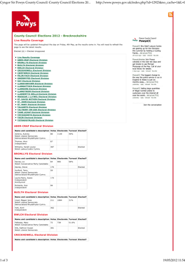 Cyngor Sir Powys County Council: County Council Elections 20... Htp