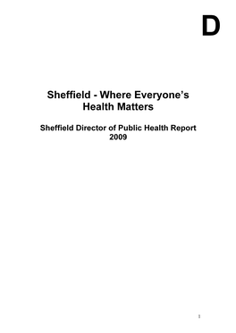 Sheffield - Where Everyone’S Health Matters