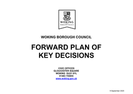 Forward Plan of Key Decisions