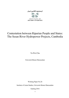 The Sesan River Hydropower Projects, Cambodia