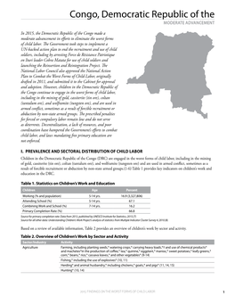 Congo, Democratic Republic of the MODERATE ADVANCEMENT
