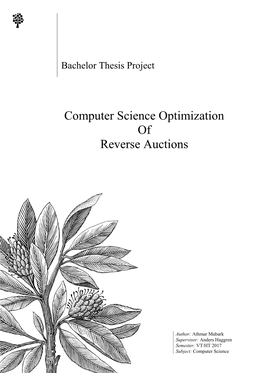 Computer Science Optimization of Reverse Auctions