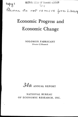 Economic Progress and Economic Change