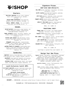 The Shop Menus 7-18-21 **Newest**