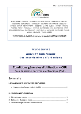 Conditions Générales D'utilisation –