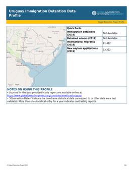 Uruguay Immigration Detention Data Profile