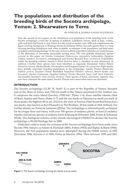 The Populations and Distribution of the Breeding Birds of the Socotra Archipelago, Yemen: 2. Shearwaters to Terns RF PORTER & AHMED SAEED SULEIMAN