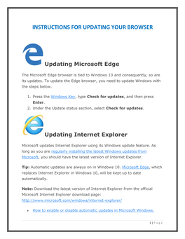 Instructions for Updating Your Browser