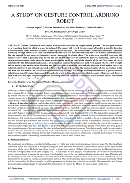 A Study on Gesture Control Ardiuno Robot