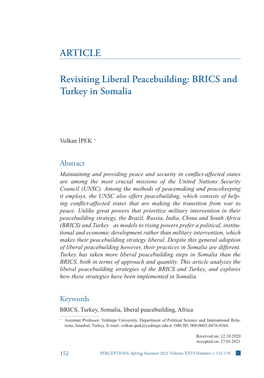 Revisiting Liberal Peacebuilding: BRICS and Turkey in Somalia