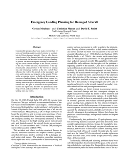 Emergency Landing Planning for Damaged Aircraft