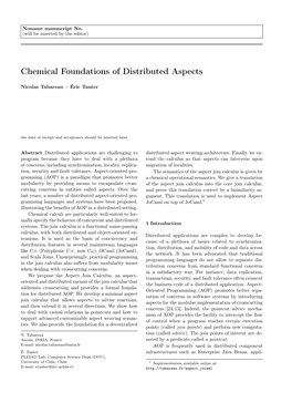 Chemical Foundations of Distributed Aspects