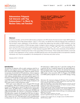 Adenomatous Polyposis Coli Interacts with Flap Endonuclease 1 to Block