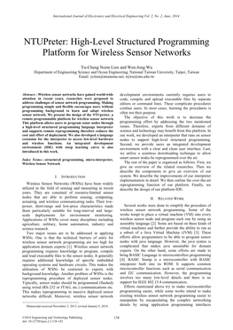 High-Level Structured Programming Platform for Wireless Sensor Networks