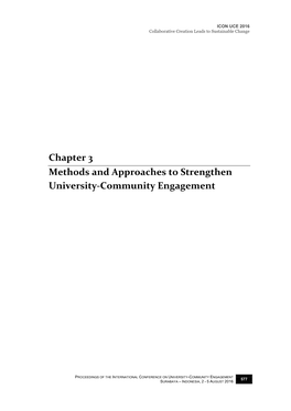 Chapter 3 Methods and Approaches to Strengthen University-Community Engagement