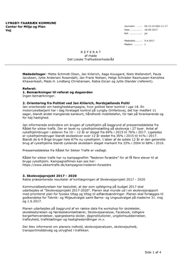 Side 1 Af 4 LYNGBY-TAARBÆK KOMMUNE Center for Miljø Og Plan