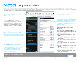 Using Factset Sidebar