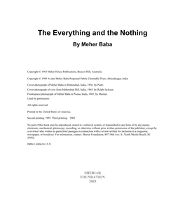 The Everything and the Nothing by Meher Baba