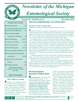 Newsletter of the Michigan Entomological Society