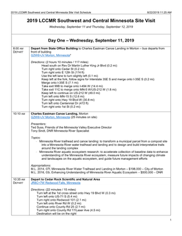 2019 LCCMR Southwest and Central Minnesota Site Visit