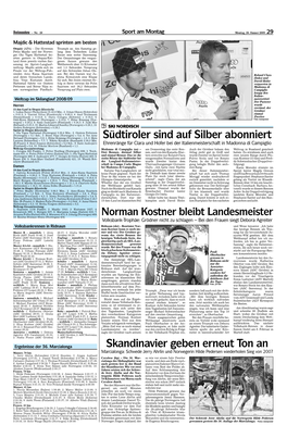 Südtiroler Sind Auf Silber Abonniert Norman Kostner Bleibt
