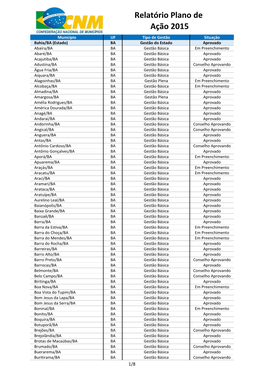 Relatório Plano De Ação 2015