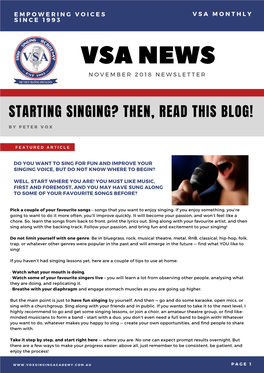 Vsa Newsletter -Nov 2018