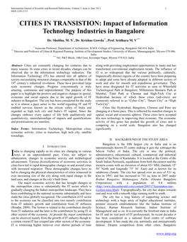 Impact of Information Technology Industries in Bangalore