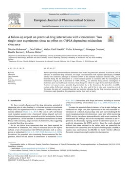 A Follow-Up Report on Potential Drug Interactions with Clementines Two