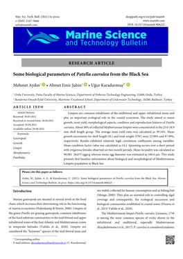 Some Biological Parameters of Patella Caerulea from the Black Sea