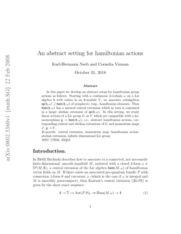 [Math.SG] 22 Feb 2008 an Abstract Setting for Hamiltonian Actions