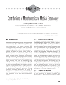 Contributions of Morphometrics to Medical Entomology